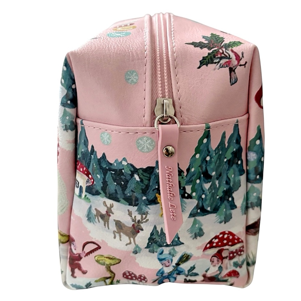 NATHALIE LETE Limited Edition Joyeux Noel Travel Wash Bag Cosmetic Bag NWOT - Picture 3 of 5